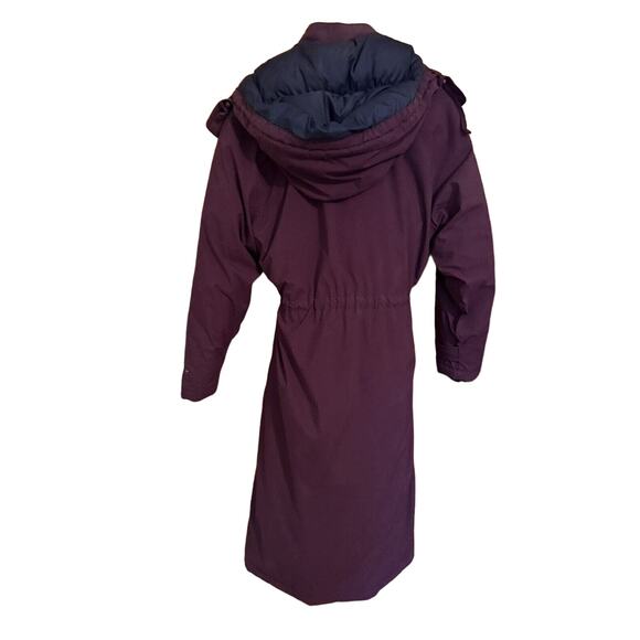 ll bean • vintage coat goose down trench purple parka trench small petite jacket - Picture 7 of 14